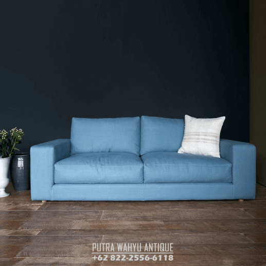 kursi sofa modern biru