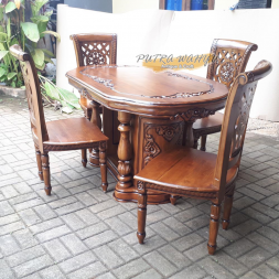 Set Meja Makan Ganesha Gendhong Silang Mawar - Gambar 4