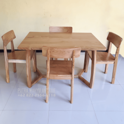 set meja makan natural minimalis custom