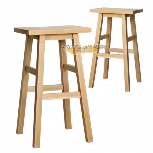 Stool Cafe Minimalis Teak Natural