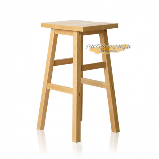 Stool Cafe Minimalis Teak Natural - Gambar 2