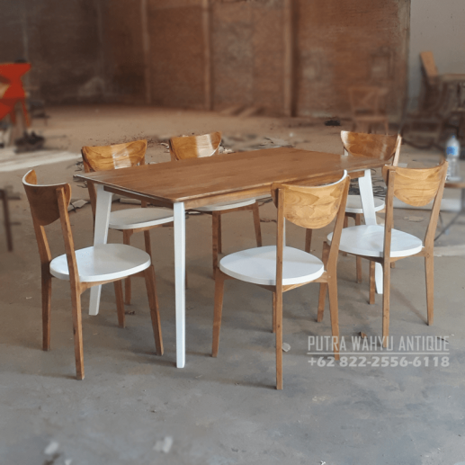 set meja makan minimalis cafe