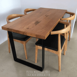 set meja makan industrial minimalis