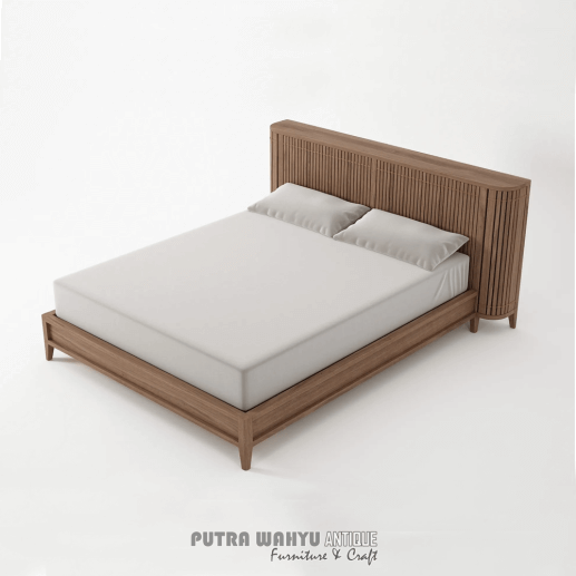 tempat tidur jati modern